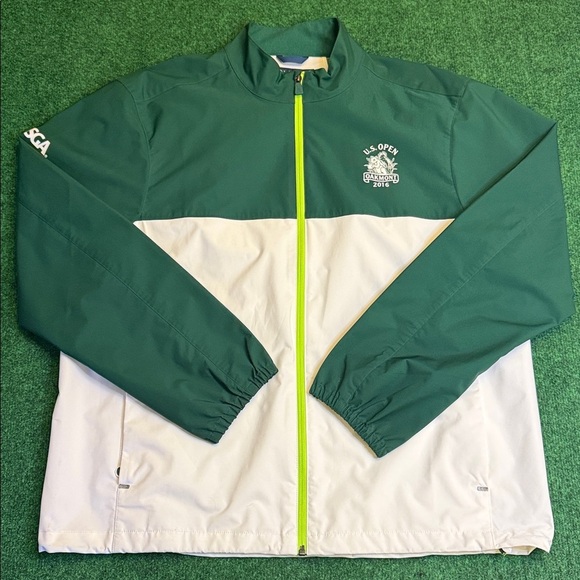 Polo Ralph Lauren Other - Polo Golf Ralph Lauren Full Zip Weatherproof Jacket (Green & White / Size Large)